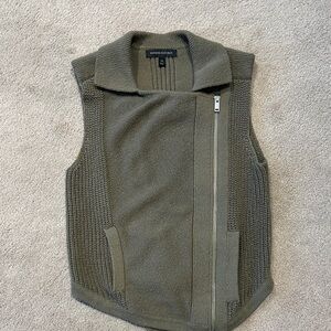 Banana Republic Olive Knit Vest with Zipper